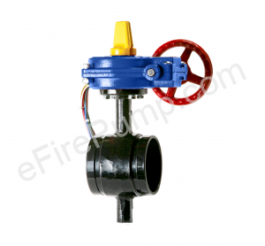 Aleum 4" Butterfly Valve w/ Open Tamper, Grooved