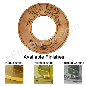 4" Round "Auto Sprinkler / Standpipe" Plate - Brass, Polished Chrome