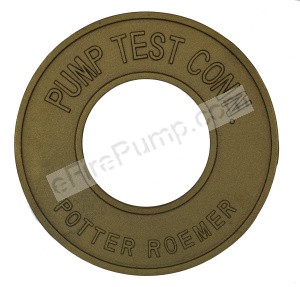 4" Round "Fire Pump Test Connection" Plate - Brass, Polished Chrome