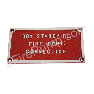 Rectangular "Dry Standpipe Fire Dept. Connection" FDC Sign