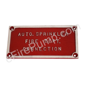 Rectangular "Auto Sprinkler Fire Dept. Connection" FDC Sign